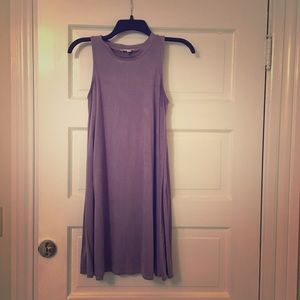Lavender suede-feel swing dress